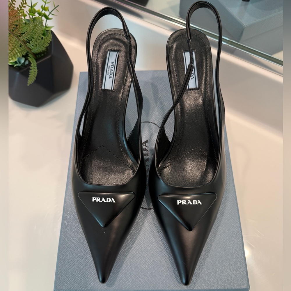 Prada Black Slingback Heels Size 41